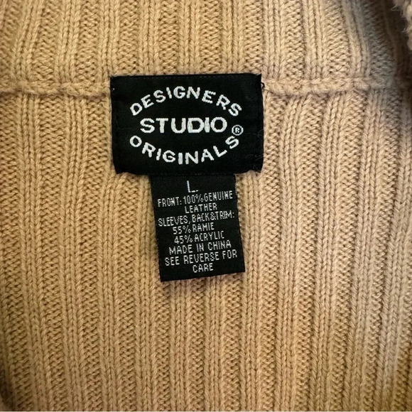 Designers Studio Originals Long Sleeve Full Zip Leather Jacket - Picture 6 of 6